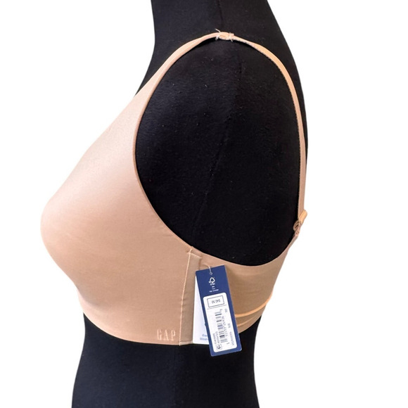 NEW GAP BODY Beige V-Neck Everyday Essentials Wirefree T-Shirt Bra Size 38D - Picture 5 of 7